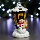 Фигура с подсветкой "Снеговик и фонарь" 10х10х18см - фото 8739065