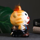 Копилка "Котик с подарком" рыжий чуб 14х12х16см - фото 23131304