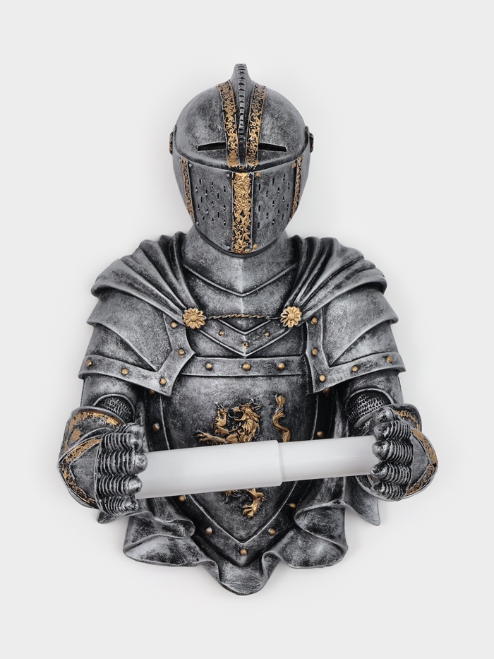 Держатель для туалетной бумаги «Рыцарь», 18×22×32 см, хром - Фото 1