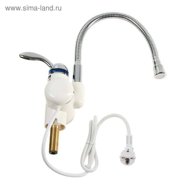 Кран-водонагреватель UNIPUMP BEF-001-02, проточный, 3000 Вт, max нагрев до 60 С, белый - Фото 1