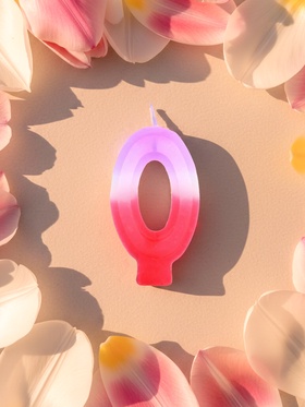 Свеча цифра для торта «0», 8?3.75?1 см (комплект 10 шт)