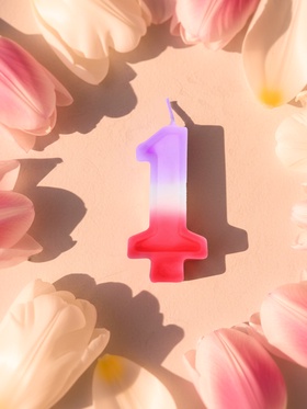 Свеча цифра для торта «1», 8?3.75?1 см (комплект 10 шт)