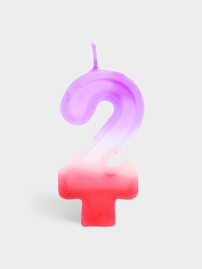 Свеча цифра для торта «2», 8×3.75×1 см