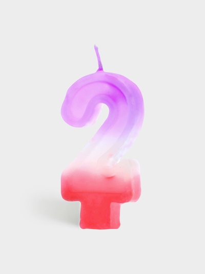 Свеча цифра для торта «2», 8×3.75×1 см