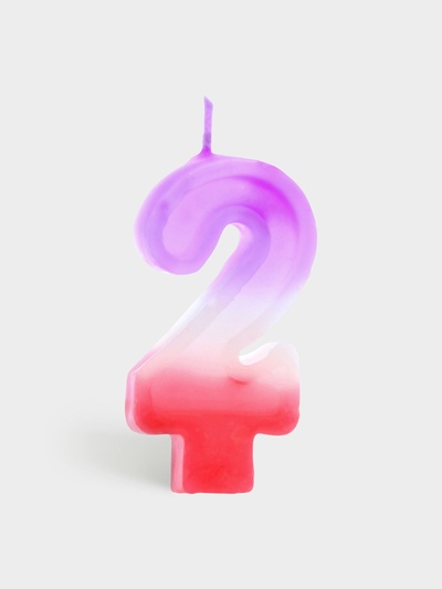Свеча цифра для торта «2», 8×3.75×1 см