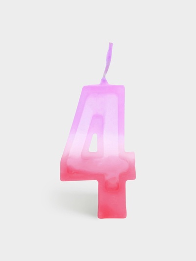 Свеча цифра для торта «4», 8×3.75×1 см