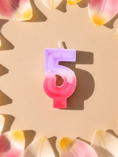 Свеча цифра для торта «5», 8×3.75×1 см