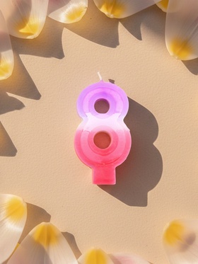 Свеча цифра для торта «8», 8?3.75?1 см (комплект 10 шт)