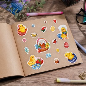 Наклейки бумажные «С праздником!», 14?21 см (комплект 5 шт)