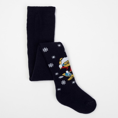 Колготки детские махровые, тёмно-синие, рост 92-98 см