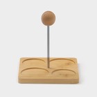 Набор для специй BellaTenero, 5 предметов: солонка, перечница, 2 соусника, на бамбуковой подставке, фарфор, белый - Фото 9