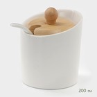 Набор для специй BellaTenero, 5 предметов: солонка 50 мл, перечница 50 мл, сахарница 200 мл с ложкой, на подставке, фарфор, белый - Фото 5