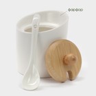 Набор для специй BellaTenero, 5 предметов: солонка 50 мл, перечница 50 мл, сахарница 200 мл с ложкой, на подставке, фарфор, белый - Фото 3