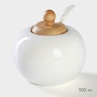 Набор для специй BellaTenero, 3 предмета: солонка 80 мл, перечница 80 мл, сахарница с ложкой 300 мл, фарфор, белый - Фото 3