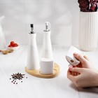 Набор фарфоровый для специй на деревянной подставке Доляна «Эстет», 4 предмета: солонка 100 мл, перечница 100 мл, 2 соусника 200 мл, цвет белый - Фото 7