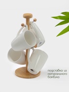 Набор кружек BellaTenero, 300 мл, 4 шт., на бамбуковой подставке, фарфор, белый - Фото 2