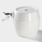 Бочонок фарфоровый с краником на деревянной подставке BellaTenero, 2.5 л, белое - Фото 7