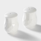 Набор для специй BellaTenero, солонка 130 мл, перечница 130 мл, на бамбуковой подставке, фарфор, белый - Фото 4