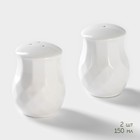 Набор для специй BellaTenero, 3 предмета: солонка 150 мл, перечница 150 мл, сахарница с ложкой 300 мл, на бамбуковой подставке, фарфор, белый - Фото 3