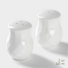 Набор для специй BellaTenero, 4 предмета: солонка 110 мл, перечница 110 мл, салфетница, на бамбуковой подставке, фарфор, белый - Фото 5