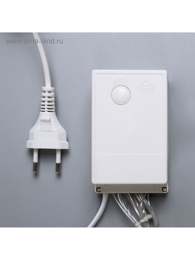 Гирлянда «Водопад» 2×1.5 м, IP44, прозрачная нить, 400 LED, свечение синее, 8 комбинаций режимов, 220 В