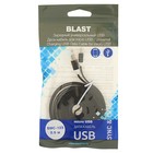 Кабель Blast, micro USB - USB, 1 А, 2 м, плоский, черный - Фото 2