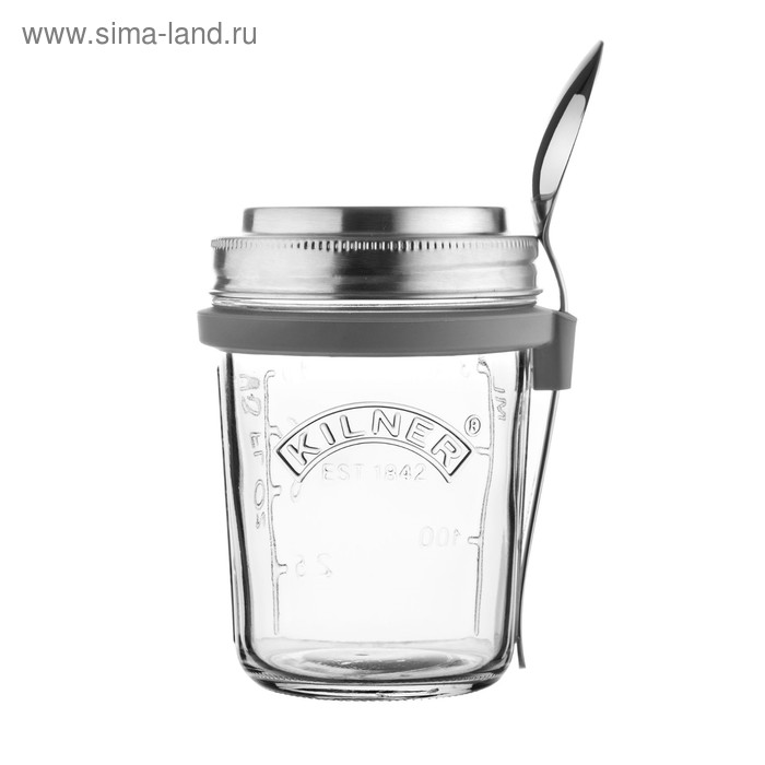 Набор для завтрака с собой Kilner, банка + ложка, 350 мл - Фото 1