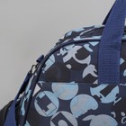 Сумка дорожная, отдел на молнии, 2 наружных кармана, длинный ремень, цвет синий - Фото 4