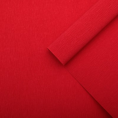 Бумага креп, простой, цвет красный, 0,5 х 2,5 м