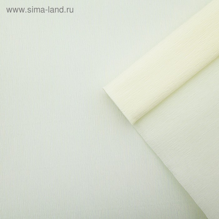 Бумага креп, простой, цвет кремовый, 0,5 х 2,5 м - Фото 1