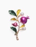 Брошь «Ветвь гранатовая», цветная в золоте - Фото 1