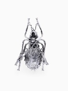 Брошь «Жук», серо-зелёная в чернёном серебре - Фото 3