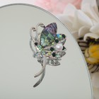 Брошь «Бабочка» мотылёк, цветная в серебре - Фото 1