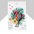 Брошь «Фламинго» с искристым крылом, цвет бело-розовый в серебре - Фото 4