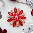 Брошь «Цветок» маргаритка, цвет красно-белый в золоте - Фото 1