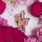 Брошь "Бабочка" хамелеон, цвет радужно-фиолетовый в золоте - Фото 3