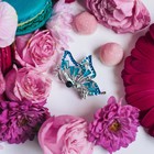 Брошь «Бабочка» хамелеон, цвет радужно-голубой в серебре - Фото 5