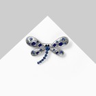 Брошь «Стрекоза» геометрия, цвет синий в серебре - Фото 3