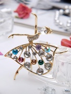 Брошь «Балерина» в платье, цветная в золоте - Фото 6