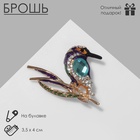 Брошь «Птица» Лори, цветная в золоте - Фото 2