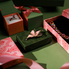 Брошь «Бабочка» нежность, цвет бело-розовый в розовом золоте - Фото 2