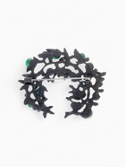 Брошь «Ветвь агата», зелёная в сером металле - Фото 3