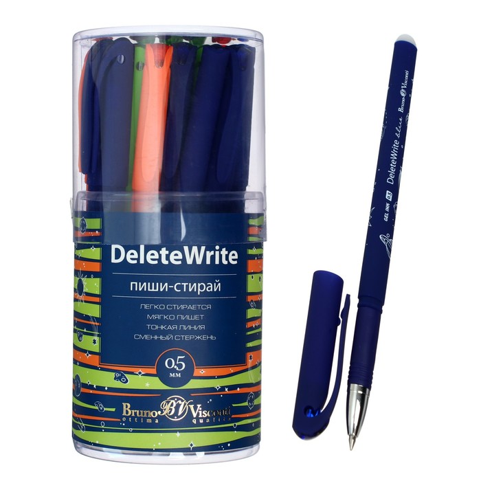 Ручка гелевая со стираемыми чернилами DeleteWrite Art «Космос», 0.5 мм, синие чернила, матовый корпус Silk Touch, МИКС - Фото 1