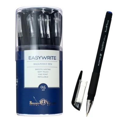 Ручка шариковая EasyWrite Black, узел 0.5 мм, синие чернила, матовый корпус Silk Touch