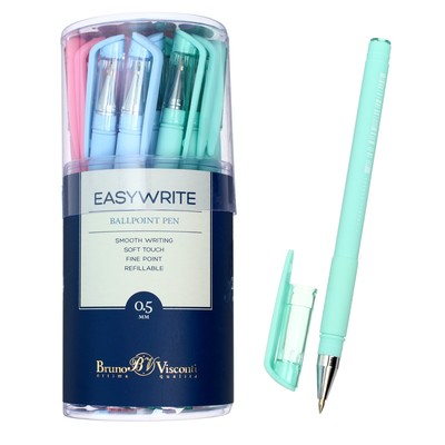 Ручка шариковая EasyWrite Zefir, 0,5 мм, синие чернила, матовый корпус Silk Touch, МИКС