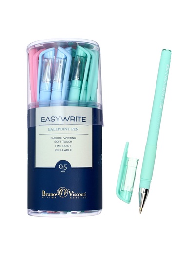 Ручка шариковая EasyWrite Zefir, 0.5 мм, синие чернила, матовый корпус Silk Touch, МИКС