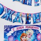 Гирлянда на люверсах с плакатом "С Днем Рождения", длина 210 см, Холодное сердце - Фото 2