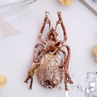 Брошь «Жук», цвет серо-коричневый в черненой меди - Фото 3