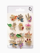 Брошь «Цветочные букетики», форма МИКС, МИКС в золоте - Фото 4