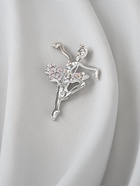 Брошь «Балерина» аллонже, радужная в серебре - Фото 6